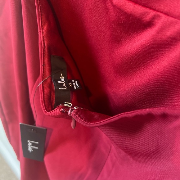 Lulu’s Wine Red Puff Sleeve Dress - Picture 4 of 7